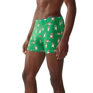 Chubbies The Frankies Boxer‎ Briefs Green Christmas Bulldog Men's Size XL